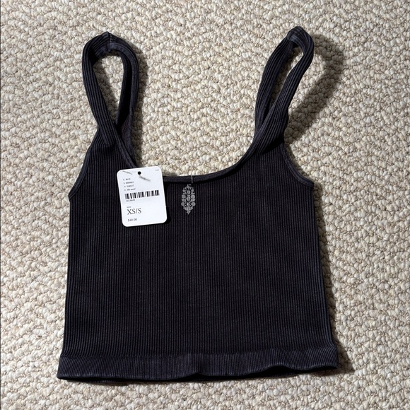 NWT FP Movement Washed Black Happiness Runs Tank Crop Wmns Size XS / Small - Picture 2 of 4